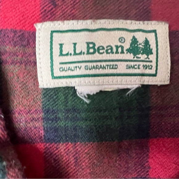 LL Bean Shirt Mens XL Flannel Scotch Plaid Traditional Fit Red Green 904 - Picture 2 of 2